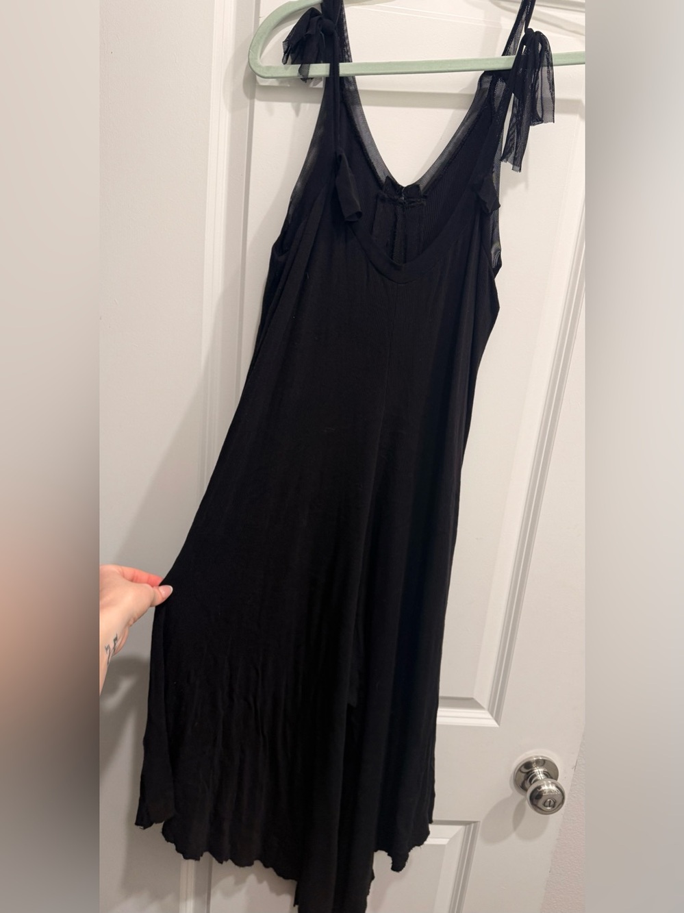 Lace-Strap Flowy, Wide-Leg Jumper